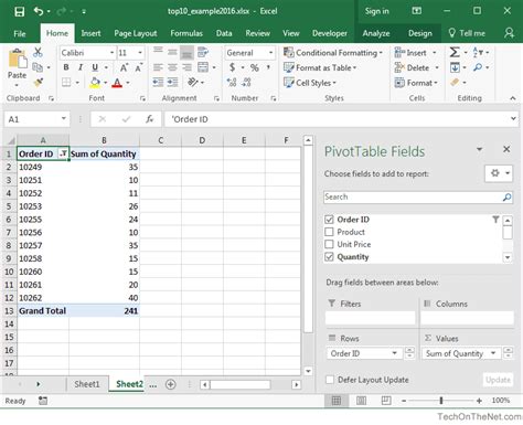 how to make top 10 in excel