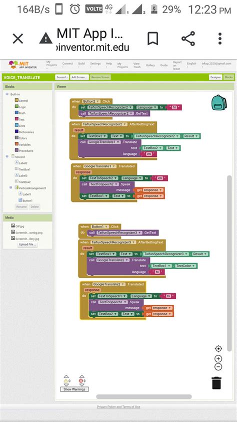 how to make translator app in mit app inventor