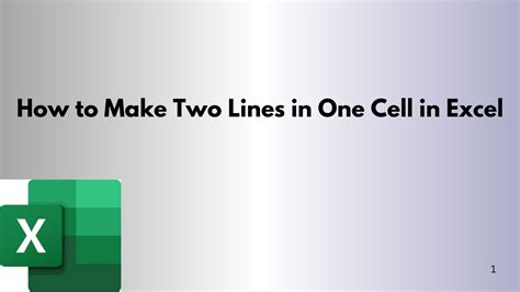how to make two lines in one box in excel