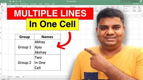 how to make two lines in one cell in excel on mac