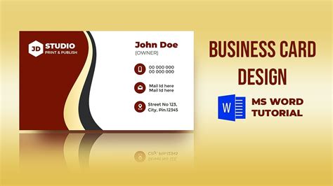 how to make visiting card in word free
