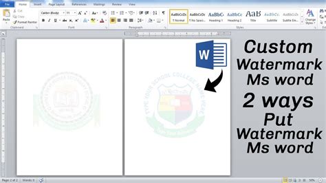 how to make watermark image in ms word