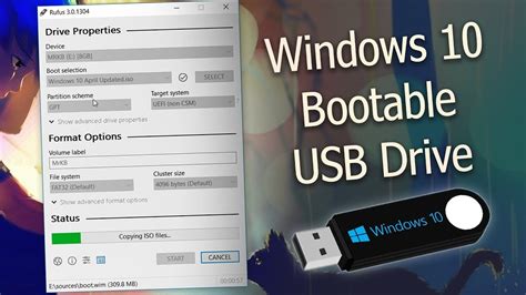 how to make windows 10 install usb on linux