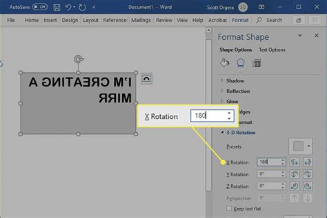 how to make word mirror image in microsoft word