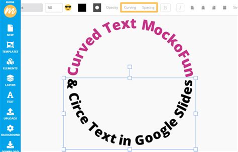 how to make words curve on google slides