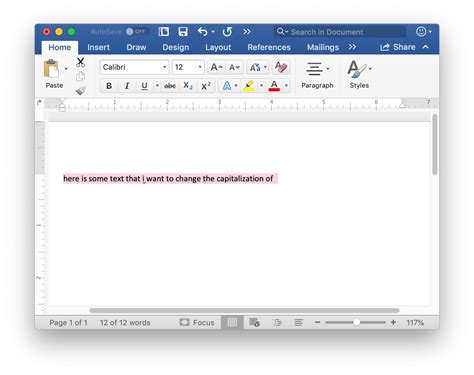 how to make words lowercase in word mac