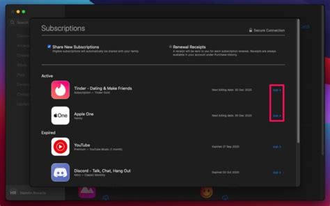 how to manage app subscriptions on macbook