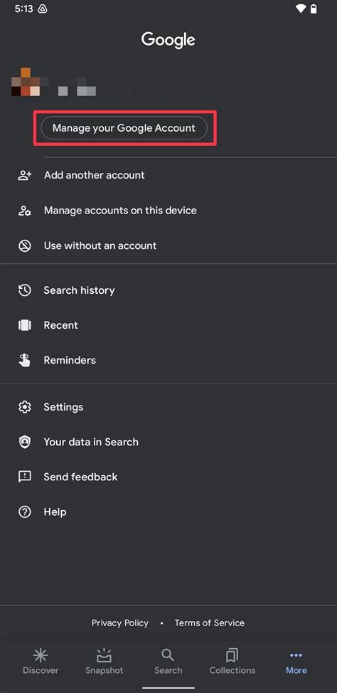 how to manage google account on android