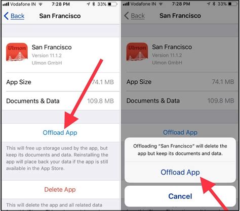 how to manually offload apps on iphone