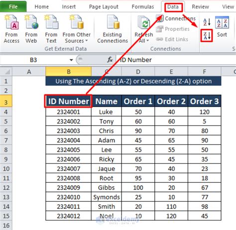 how to manually sort rows in excel