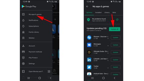 how to manually update apps on android