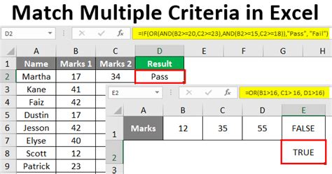 how to match multiple criteria in excel