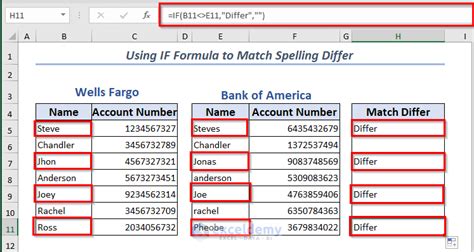 how to match same name in excel