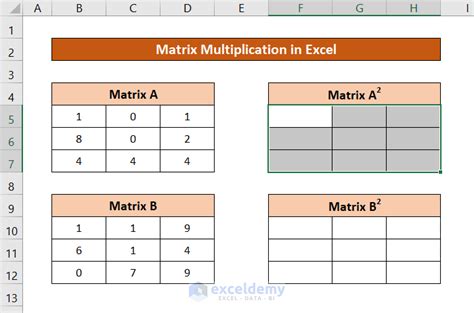 how to matrix multiplication in excel