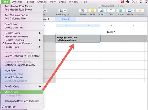 how to merge cells in excel shortcut on mac