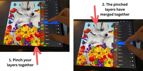how to merge colors in procreate