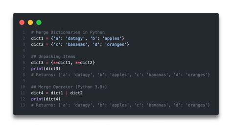 how to merge contents of two dictionaries in python