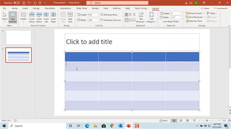 how to merge two cells in powerpoint