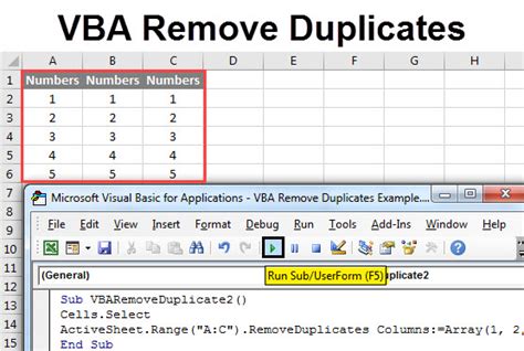 how to merge two excel spreadsheets and remove duplicates vba