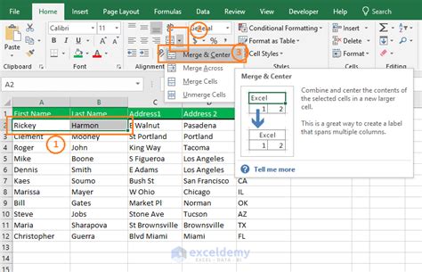 how to merge two rows data in excel