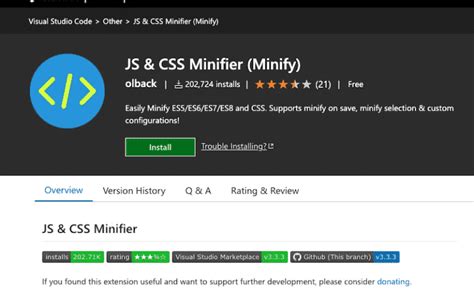 how to minify css in visual studio code