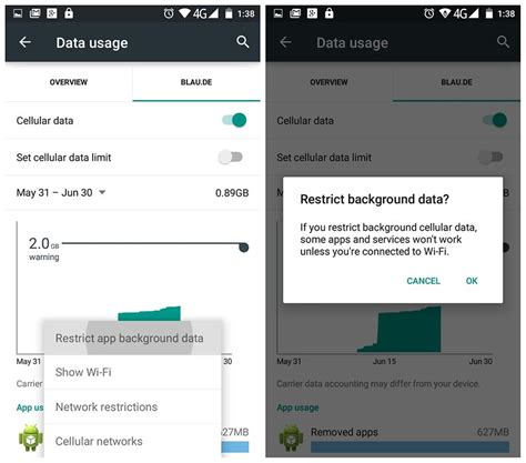 how to minimise data usage on android