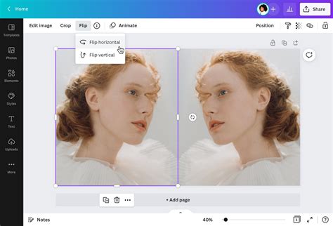 how to mirror image on canva