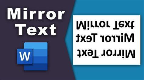 how to mirror text in word 2016