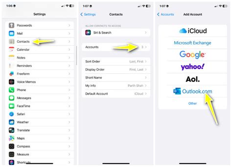 how to move contacts from iphone to outlook