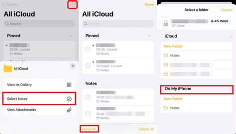 how to move notes from one folder to another on iphone