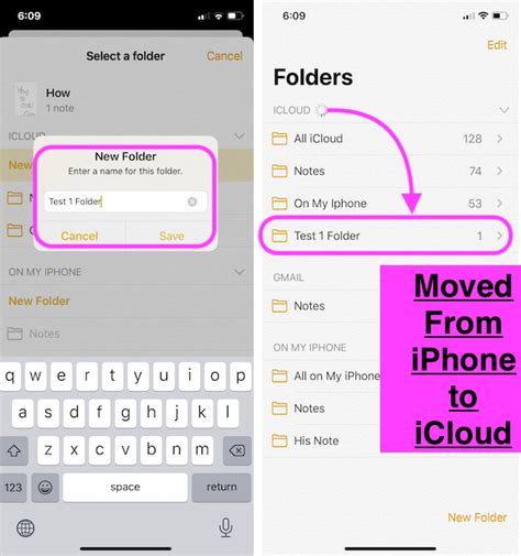 how to move.notes saved on iphone to icloud