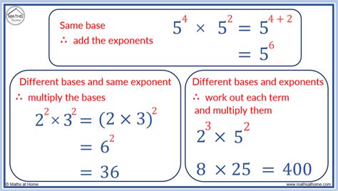 how to multiply two exponents