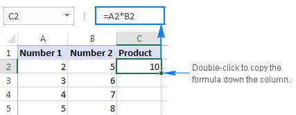 how to multiply two numbers in one cell in excel