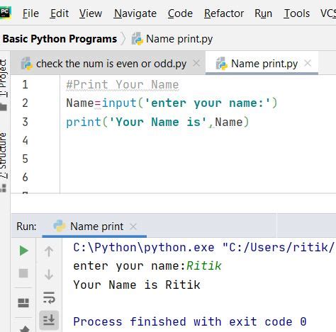 how to name a program in python