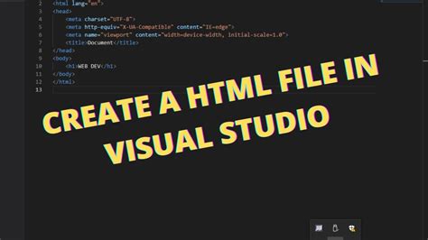 how to name html file in vs code