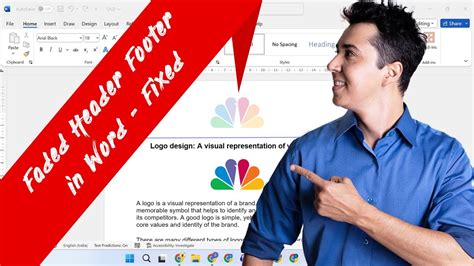 how to not fade header in word
