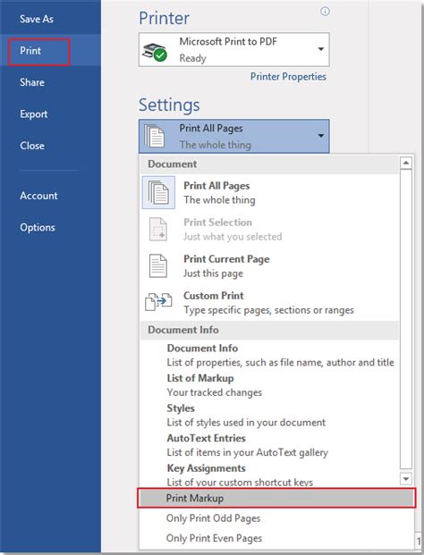 how to not print comments in word to pdf