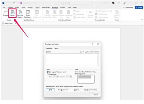 how to not print label borders in word