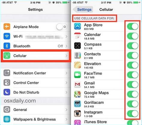 how to not use cellular data on iphone