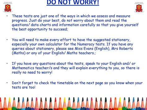how to not worry about tests
