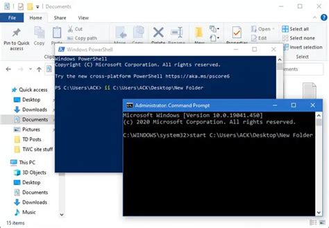 how to open a folder in windows powershell