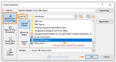 how to open a link in word document