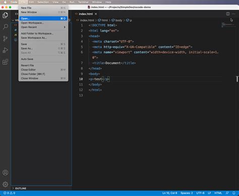 how to open a new project in vs code
