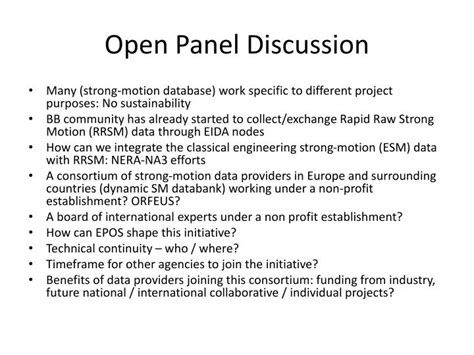 how to open a panel discussion