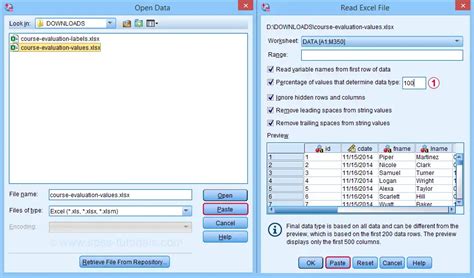how to open an excel file in spss