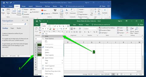 how to open an excel table in word