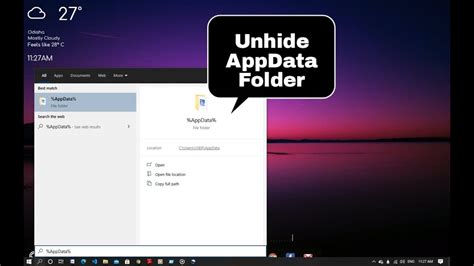 how to open appdata in windows 10