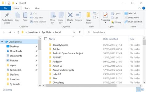 how to open appdata local