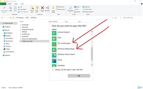 how to open dat file format