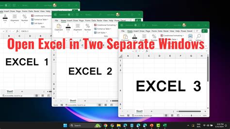 how to open excel file in separate window